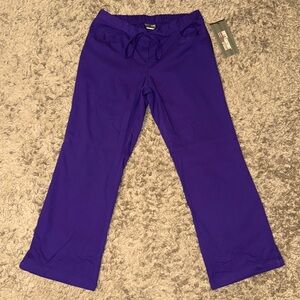 Grey’s Anatomy Women’s 5 Pocket Drawstring Scrub Pants Purple Rain Medium Petite